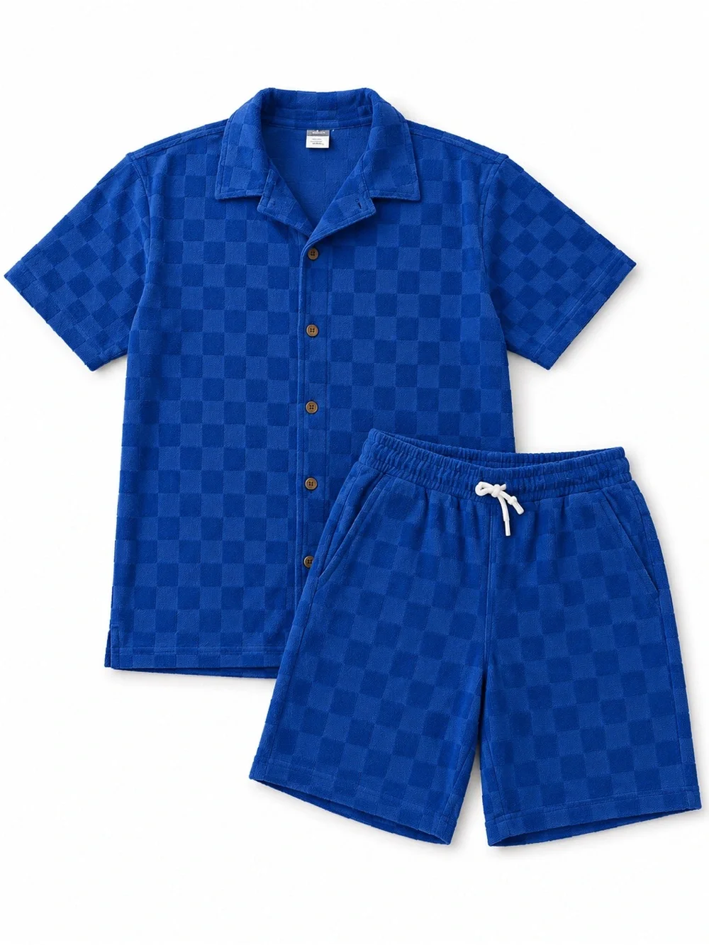Old Navy Royal Blue Check Terry Pajama Set